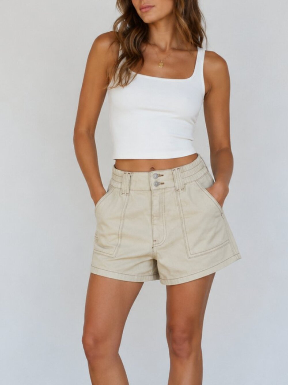 Simple Society Authentic Super High Rise Denim Carpenter Women Shorts Sz 29